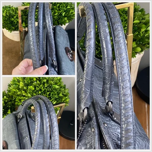 Coach Rare Sadie Exotic Croc Embossed and Suede Large Satchel - Picture 5 of 17